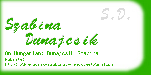 szabina dunajcsik business card